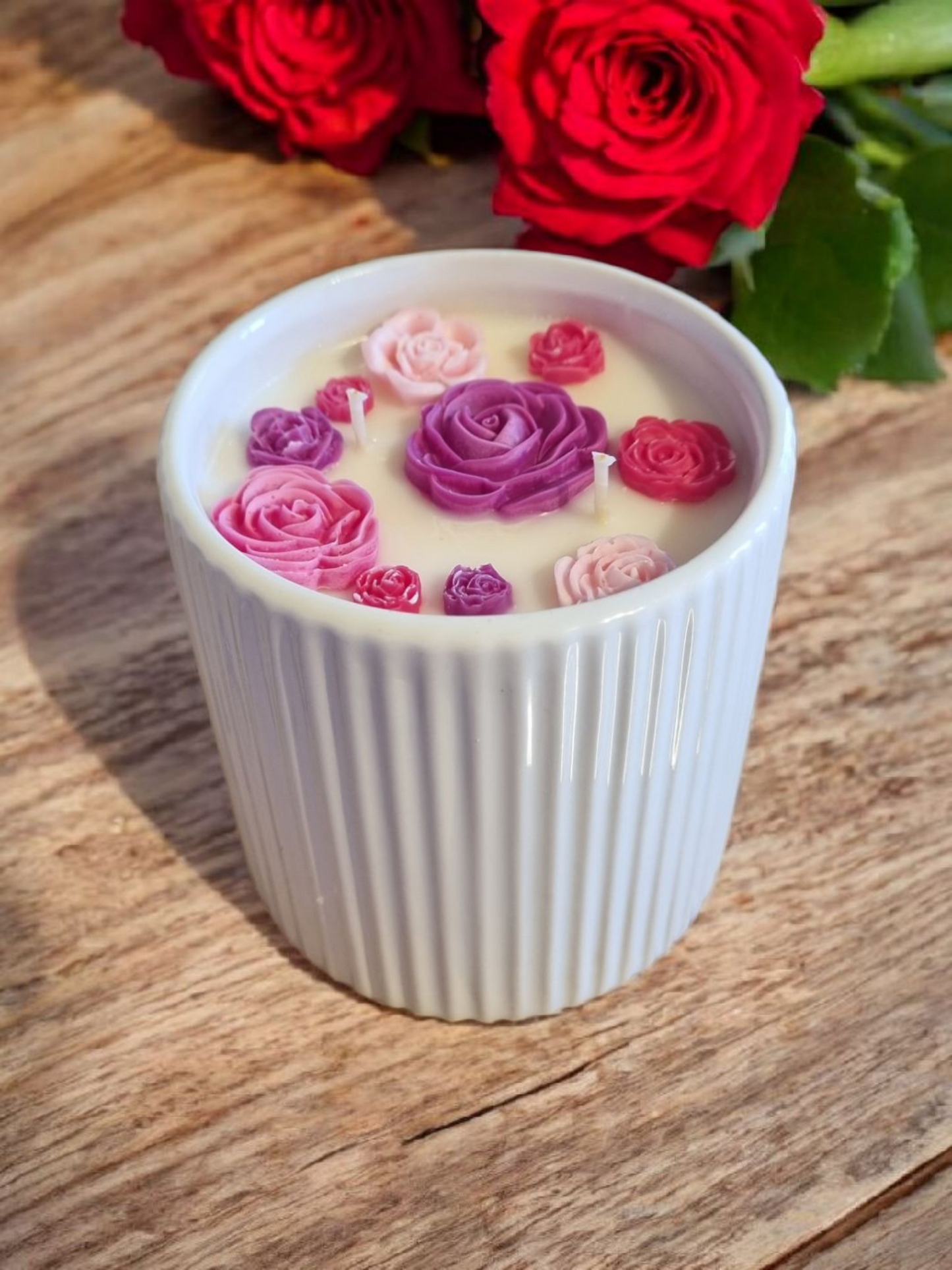 Champagne & Roses Ceramic Jar Candle