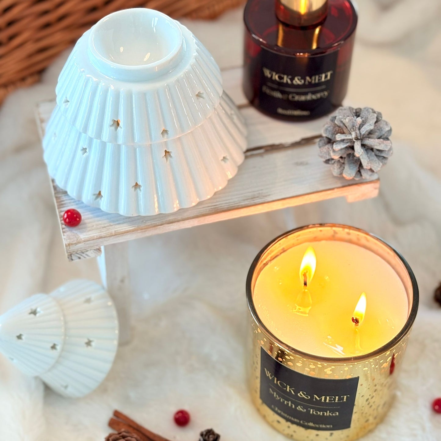 White Christmas Tree Burner